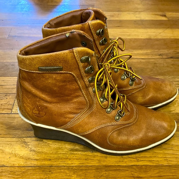 Vintage Timberland wedge boot brown size 8.5 - Picture 3 of 8